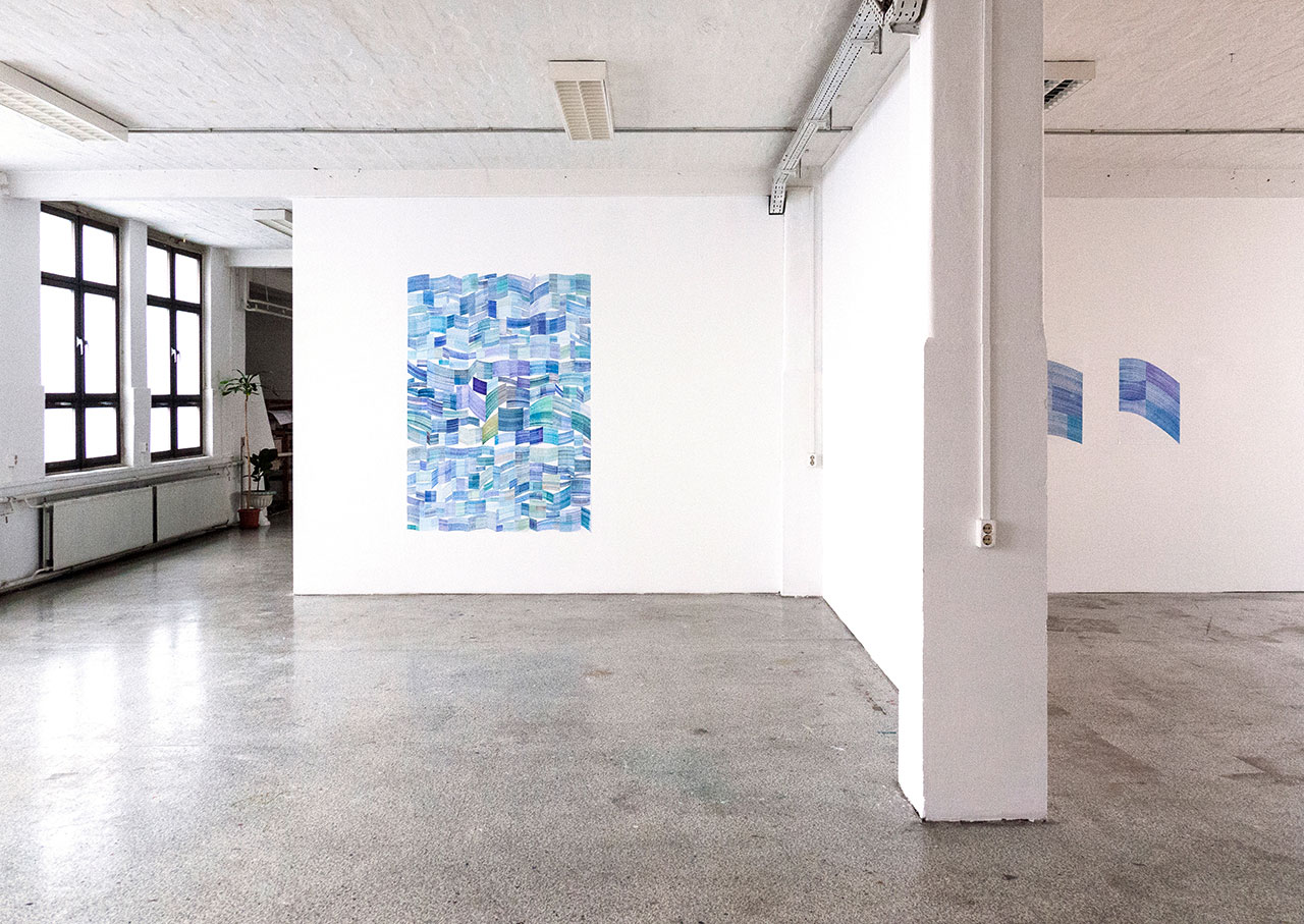 abstract ball-pointpen drawing: untitled(blue)